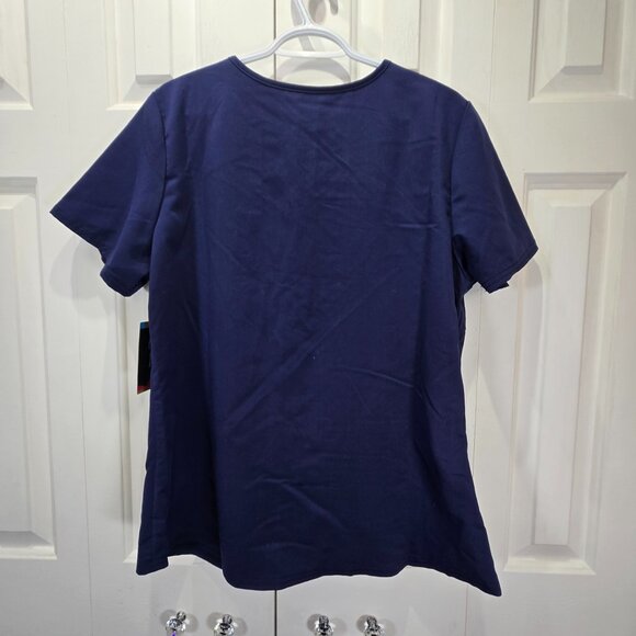 NWT Navy Blue ScrubStar Breathable V-Neck Scrub Shirt – Size Large - Picture 2 of 6